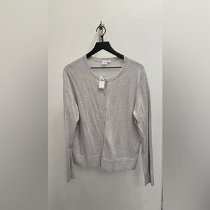 NWT GAP light gray sweater cardigan size XL
